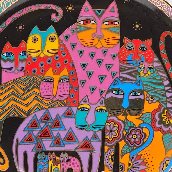 Limited Edition 1994 Colorful Laurel Burch Fabulous Felines Porcelain Plate - Picture 2 of 8